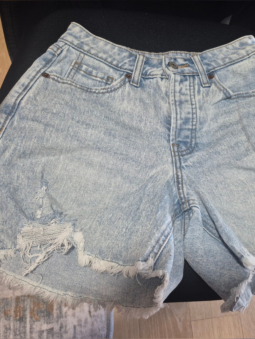 Old Navy Light Blue Distressed Denim Jean Shorts